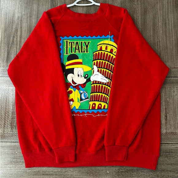 Disney Wear Vintage 80’s Mickey Italy Postage Stamp Sweatshirt 4XL MADE IN USA! - Picture 14 of 15